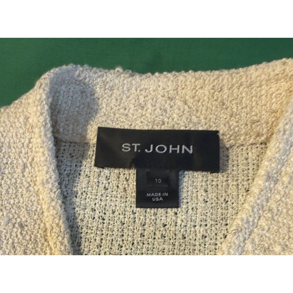 🖤✨ St. John Collection Knit Zip-Up Sweater Top w/ Lace Details Size 10 👚💎 - Picture 3 of 8